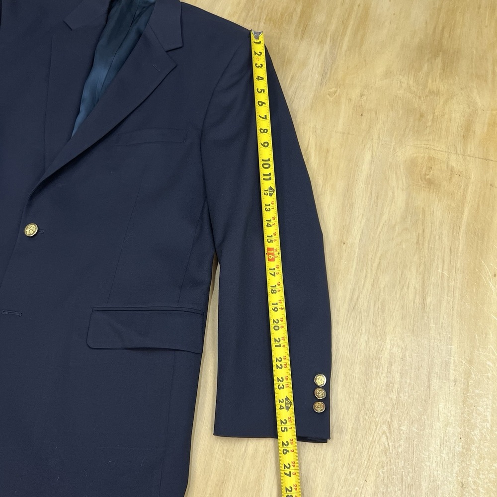 Joseph & Feiss Blazer Mens‎ 41L Long Classic Fit Wool Dark Navy Golden Buttons - Picture 7 of 11